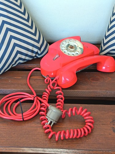 Telefono rosso cavo - rosso,