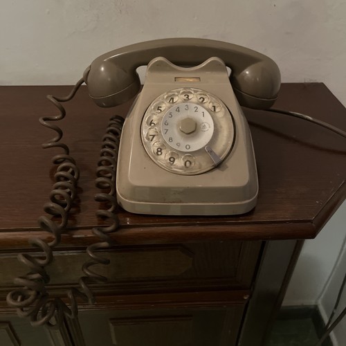 Telefono vintage disco - a, beige
