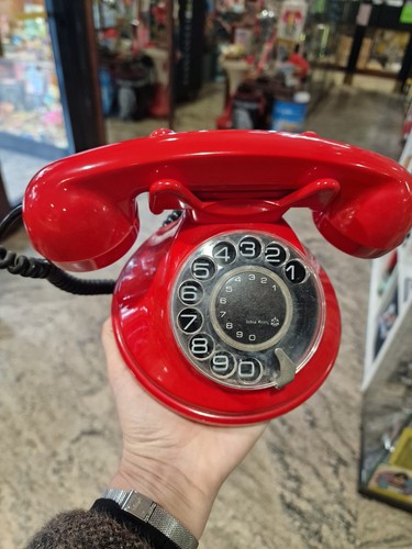 Telefono rosso disco - telefono, vintage