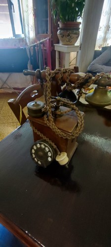 Telefono vintage legno - vintage, in